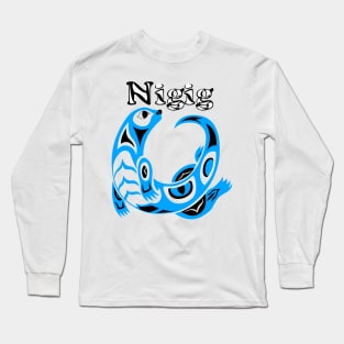 Otter (Nigig) Blue Long Sleeve T-Shirt